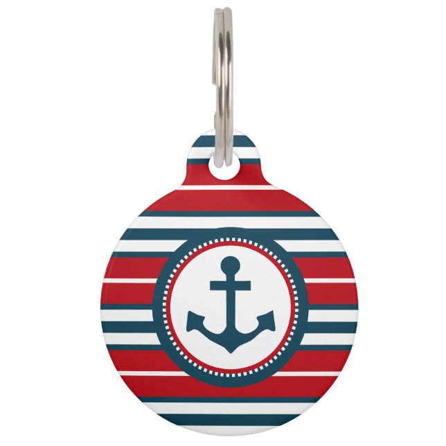 Médaillon Pour Animaux Nautical design (Devant)