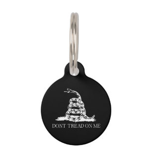 Médaillon Pour Animaux Ne me marche pas dessus Drapeau Gadsden Noir Jaune