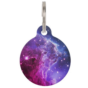 Médaillon Pour Animaux Nébuleuse de la tête de singe ombrée violet hipste