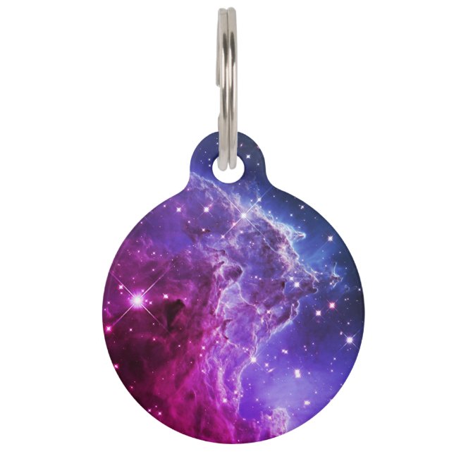 Médaillon Pour Animaux Nébuleuse de la tête de singe ombrée violet hipste (Devant)