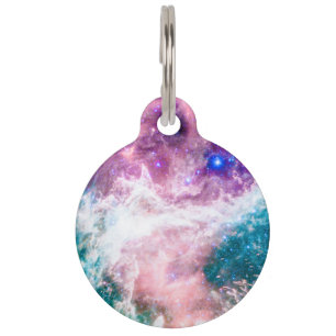 Médaillon Pour Animaux Nébuleuse moderne de galaxie rose colorée de