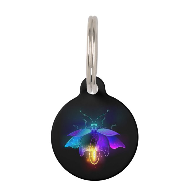 Médaillon Pour Animaux Neon Firefly sur noir (Devant)