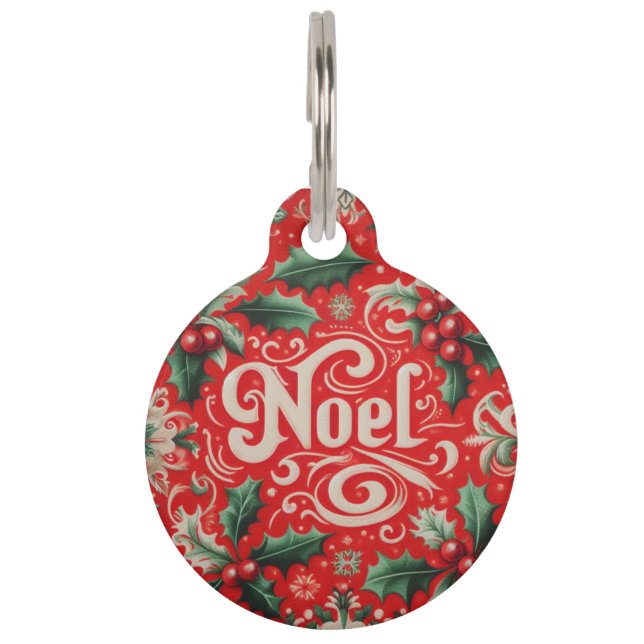 Médaillon Pour Animaux Noel de Noël Rouge et Vert (Devant)