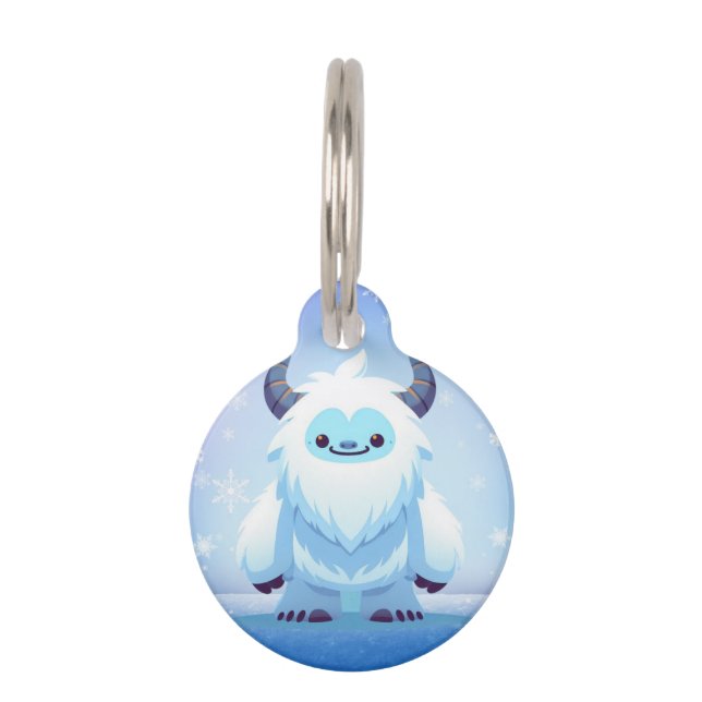 Médaillon Pour Animaux Noël mignon/yeti d'hiver (Devant)