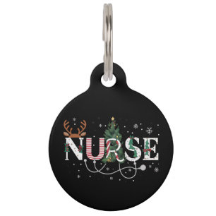 Médaillon Pour Animaux Noël Père Noël Préférée Infirmière Noël Cadeaux Fê