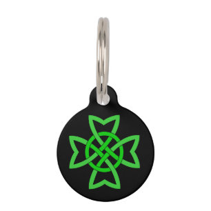 Médaillon Pour Animaux Noeud celtique vert irlandais