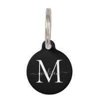 Noir Blanc Gris Monogramme Feminine Nom du script