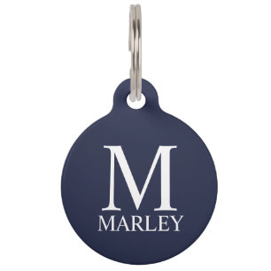 Médaillon Pour Animaux Nom de l'animal et monogramme avec contact du prop