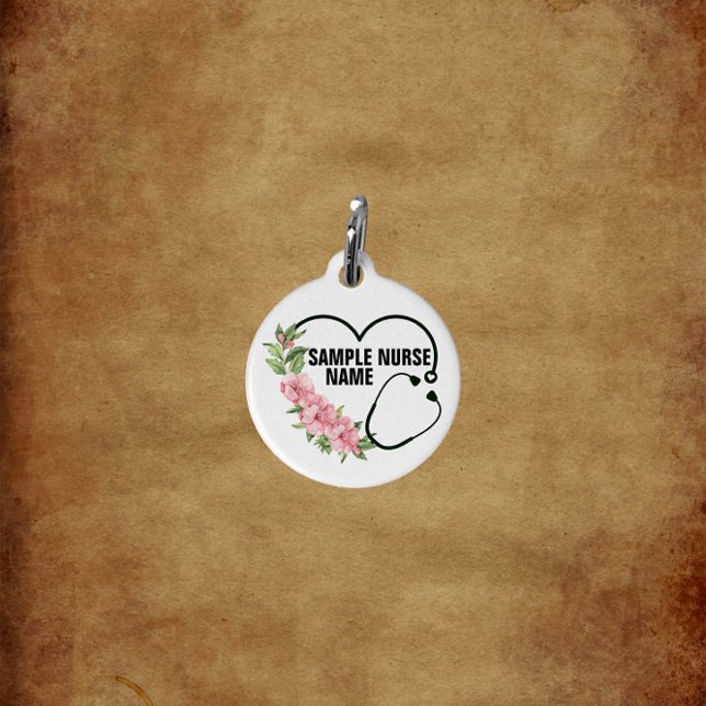 Médaillon Pour Animaux Nom de l'infirmière étudiante-inscrite-ancienne (Créateur téléchargé)