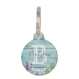 Médaillon Pour Animaux Nom de monogramme personnalisé