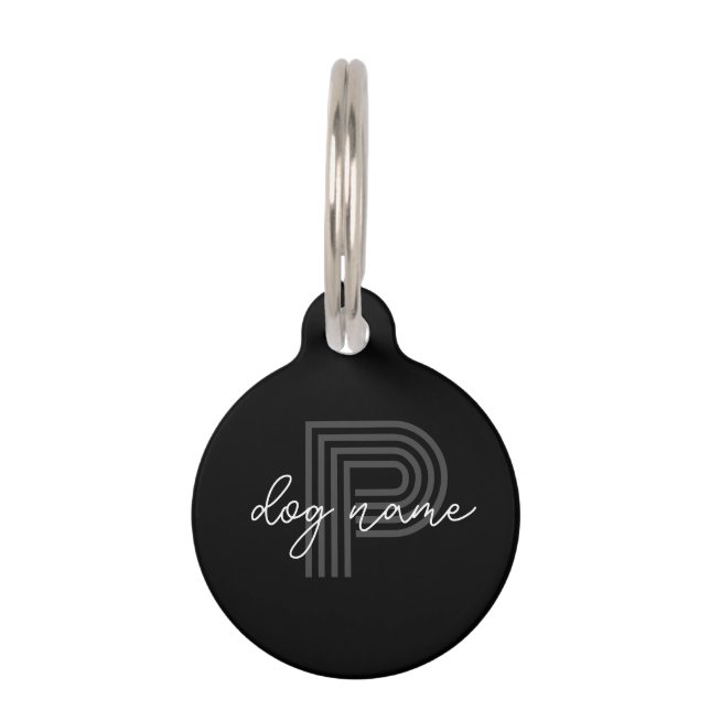 Médaillon Pour Animaux Nom Du Chat Ou Du Chien De Couleur Noire (Devant)