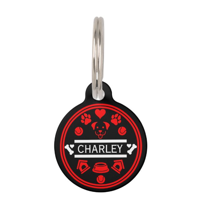 Médaillon Pour Animaux Nom du chien drôle (Devant)