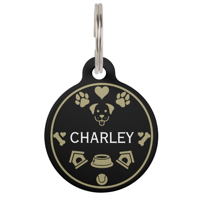 Médaillon Pour Animaux Nom du chien drôle (Devant)