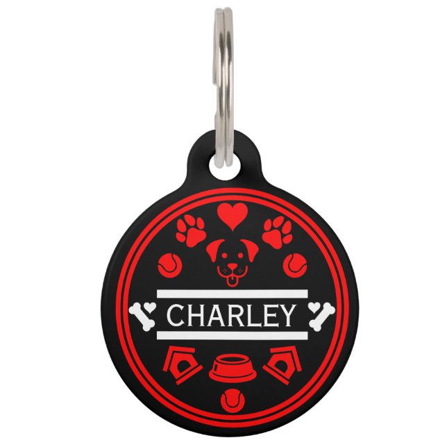 Médaillon Pour Animaux Nom du chien drôle (Devant)