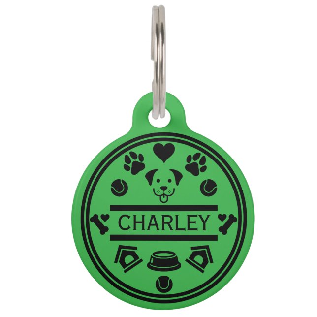 Médaillon Pour Animaux Nom du chien drôle (Devant)
