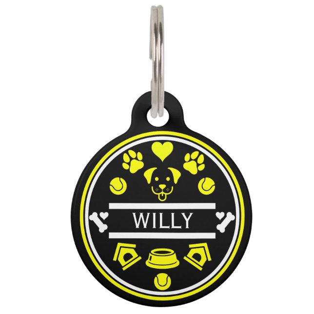 Médaillon Pour Animaux Nom du chien drôle (Devant)