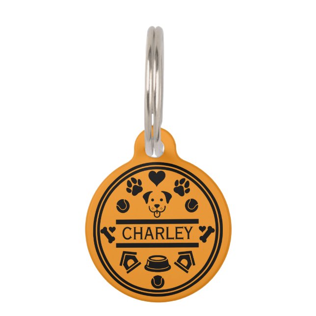 Médaillon Pour Animaux Nom du chien drôle (Devant)