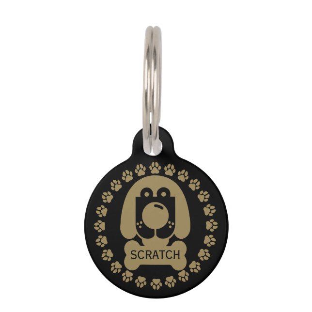 Médaillon Pour Animaux Nom du chien drôle (Devant)