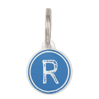 Nom du monogramme Cercle blanc bleu