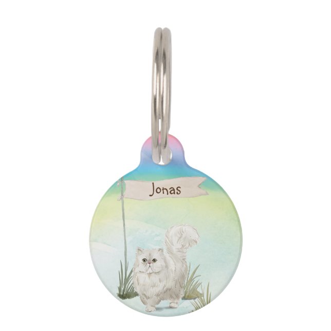 Médaillon Pour Animaux Nom personnalisé Animal de chat persan (Devant)