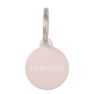 Médaillon Pour Animaux Nom personnalisé blush rose chien contact Info