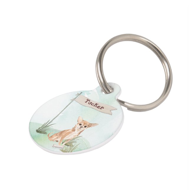 Médaillon Pour Animaux Nom personnalisé Chihuahua Chien animal de compagn (Côté )