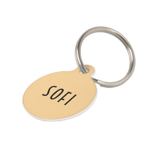 Médaillon Pour Animaux Nom personnalisé couleur or élégant ID rond pour a