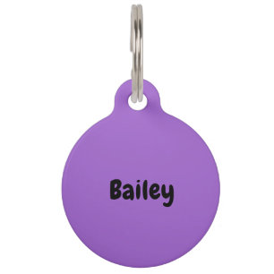 Médaillon Pour Animaux Nom personnalisé Photo violet