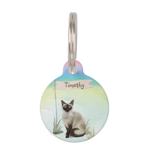 Médaillon Pour Animaux Nom personnalisé Siamese Chat Pet