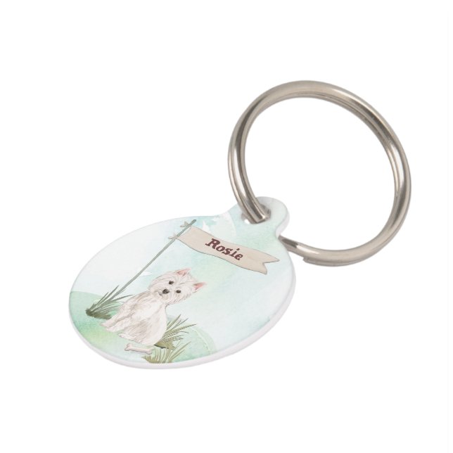 Médaillon Pour Animaux Nom personnalisé Westie chien animal de compagnie (Côté )