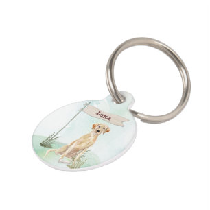 Médaillon Pour Animaux Nom personnalisé Yellow Lab Pet Dog