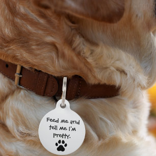 Médaillon Pour Animaux Nourrissez mon chien & dites-moi que je suis drôle