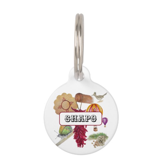 Médaillon Pour Animaux Nouveau-Mexique Red Chile Pinõn Zia Hot Air Balloo (Devant)