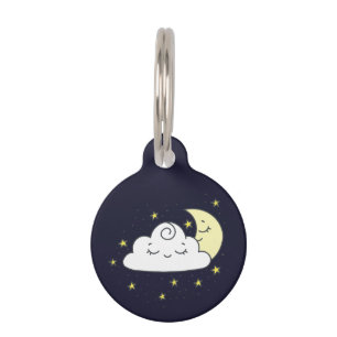 Médaillon Pour Animaux Nuage et lune