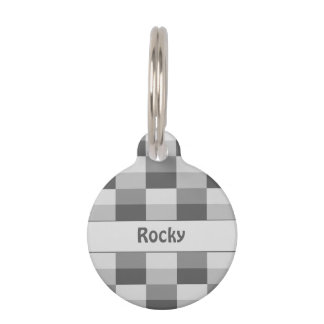 Médaillon Pour Animaux Nuances de gris Blocs de couleur
