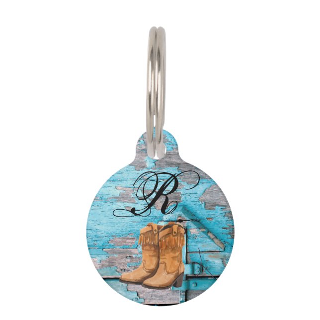 Médaillon Pour Animaux Numéro d'identification du chien personnalisé Bleu (Devant)