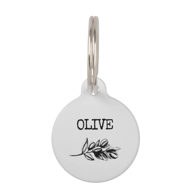 Médaillon Pour Animaux Olive (Devant)