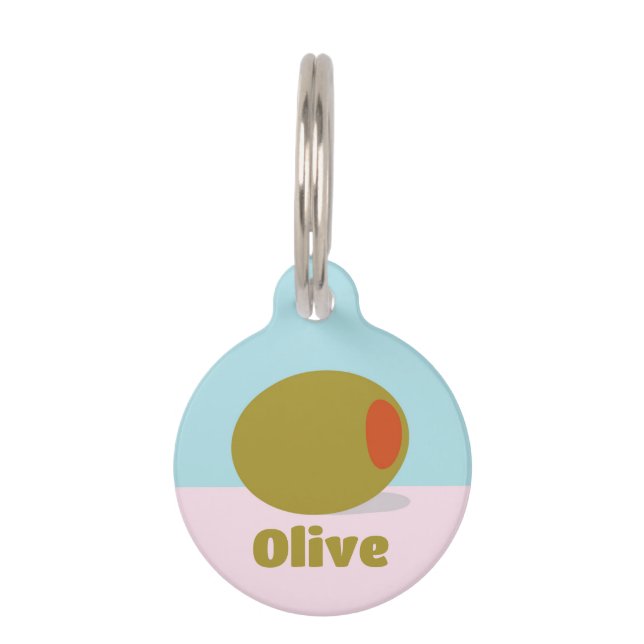 Médaillon Pour Animaux Olive (Devant)
