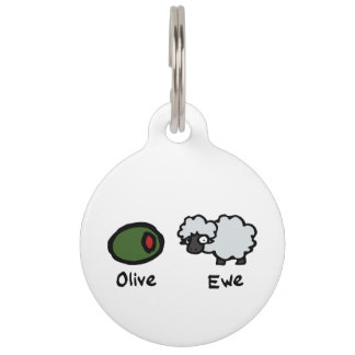 Médaillon Pour Animaux Olive Ewe