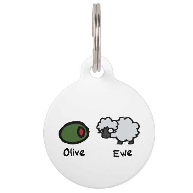 Médaillon Pour Animaux Olive Ewe (Devant)