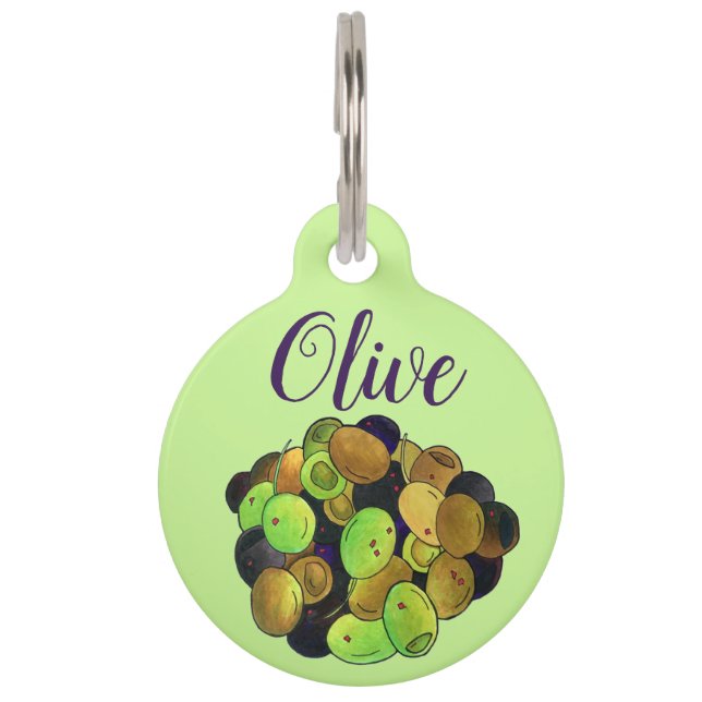 Médaillon Pour Animaux Olives Mixtes Méditerranéennes Cuisine Grecque Kal (Devant)