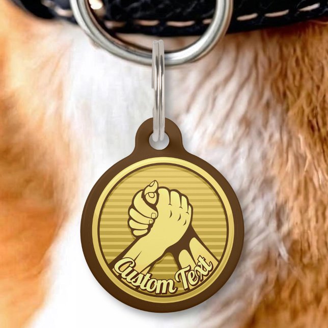 Médaillon Pour Animaux Or lutte à bras (Créateur téléchargé)
