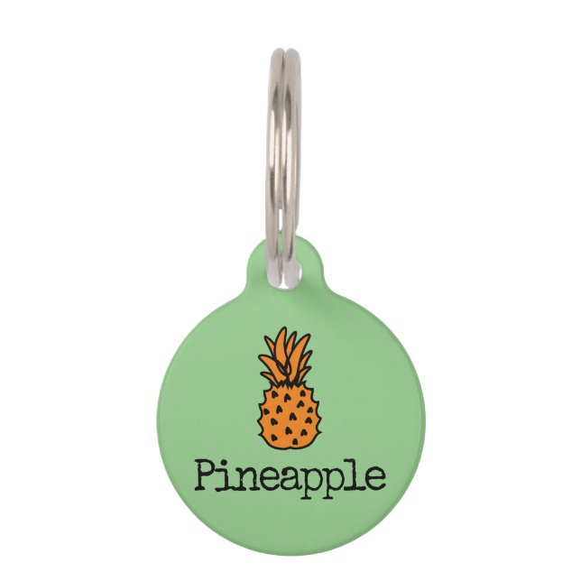 Médaillon Pour Animaux Orange Vert Fruit Tropical Ananas (Devant)