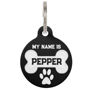 Médaillon Pour Animaux Os blanc de chien Personnaliser