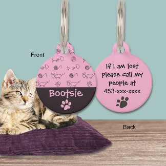 Médaillon Pour Animaux Os de poisson et souris de chat