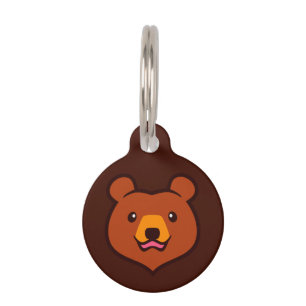 Médaillon Pour Animaux Ours Brown de Kawaii