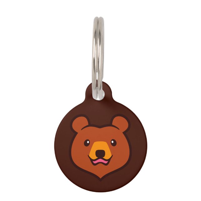 Médaillon Pour Animaux Ours Brown de Kawaii (Devant)