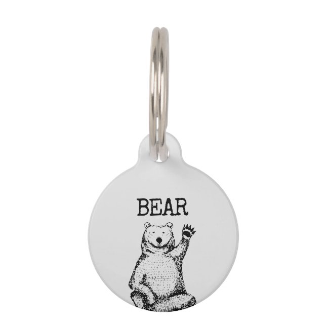 Médaillon Pour Animaux Ours mignon drôle (Devant)