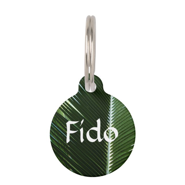 Médaillon Pour Animaux Overlapping Palm Fronds Tropical Green Abstract (Devant)