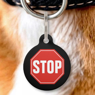 Médaillon Pour Animaux Panneau d'identification STOP pour animaux de comp